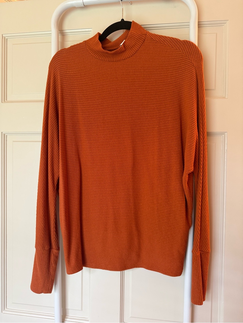 BP Ribbed Mock Neck Sweater - Rust Orange